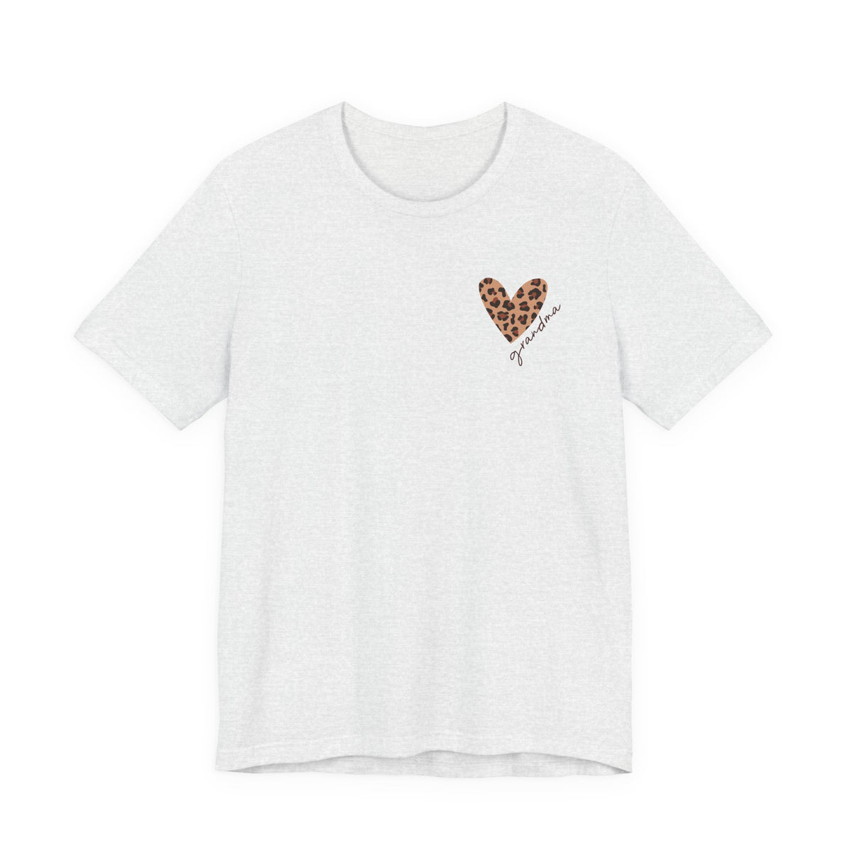 Leopard Heart Grandma T-Shirt Personalized