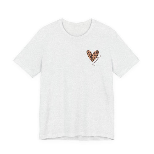 Leopard Heart Grandma T-Shirt Personalized