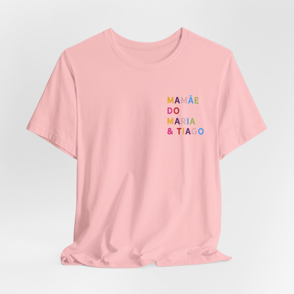 Camiseta Mamãe de Nome Multicolorido