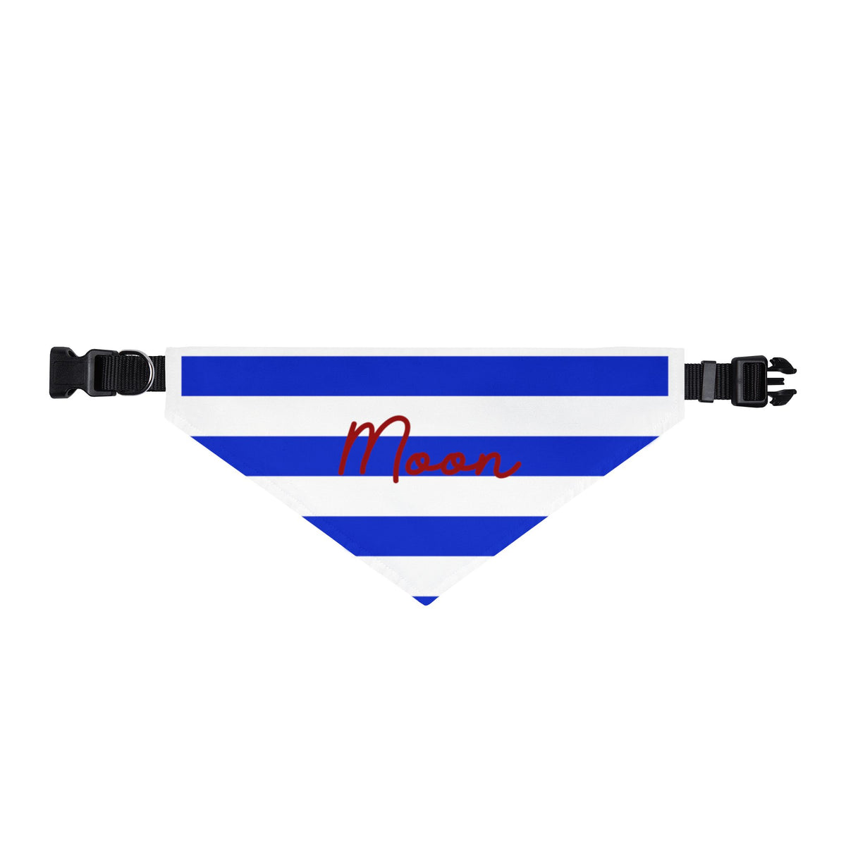Blue Striped Pet Bandana with Custom Text