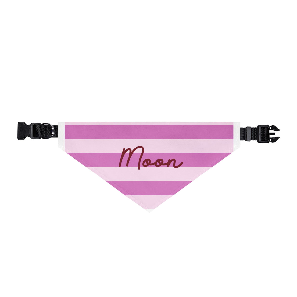 Pink Striped Pet Bandana with Custom Text