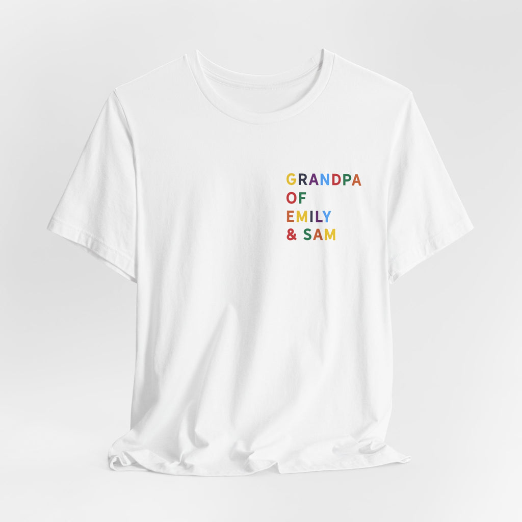 複数色の孫の名前入りおじいちゃんTシャツ
