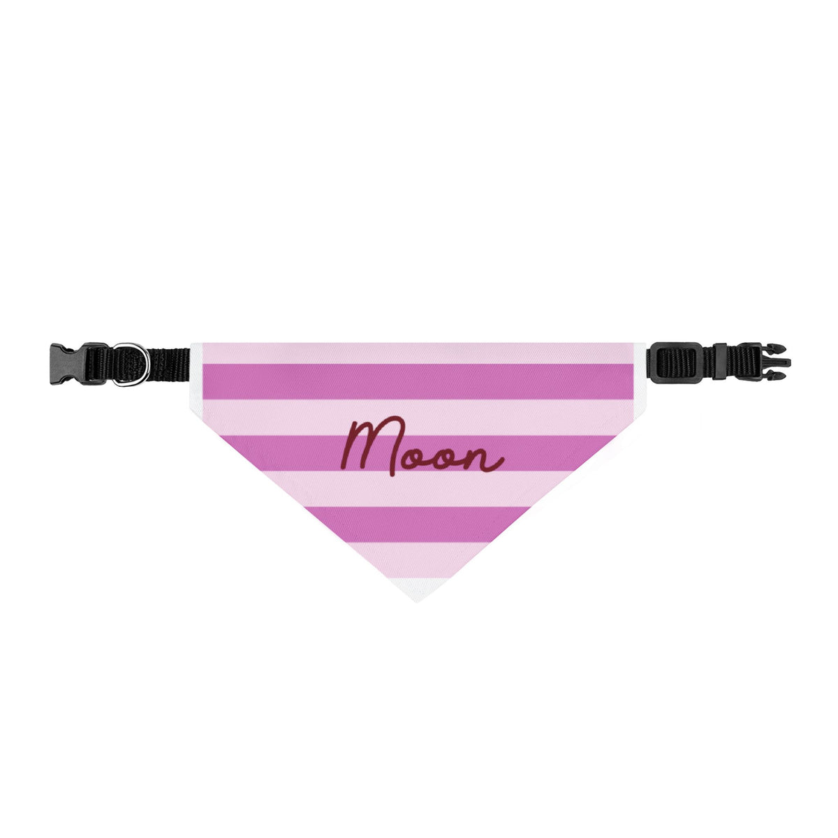 Pink Striped Pet Bandana with Custom Text