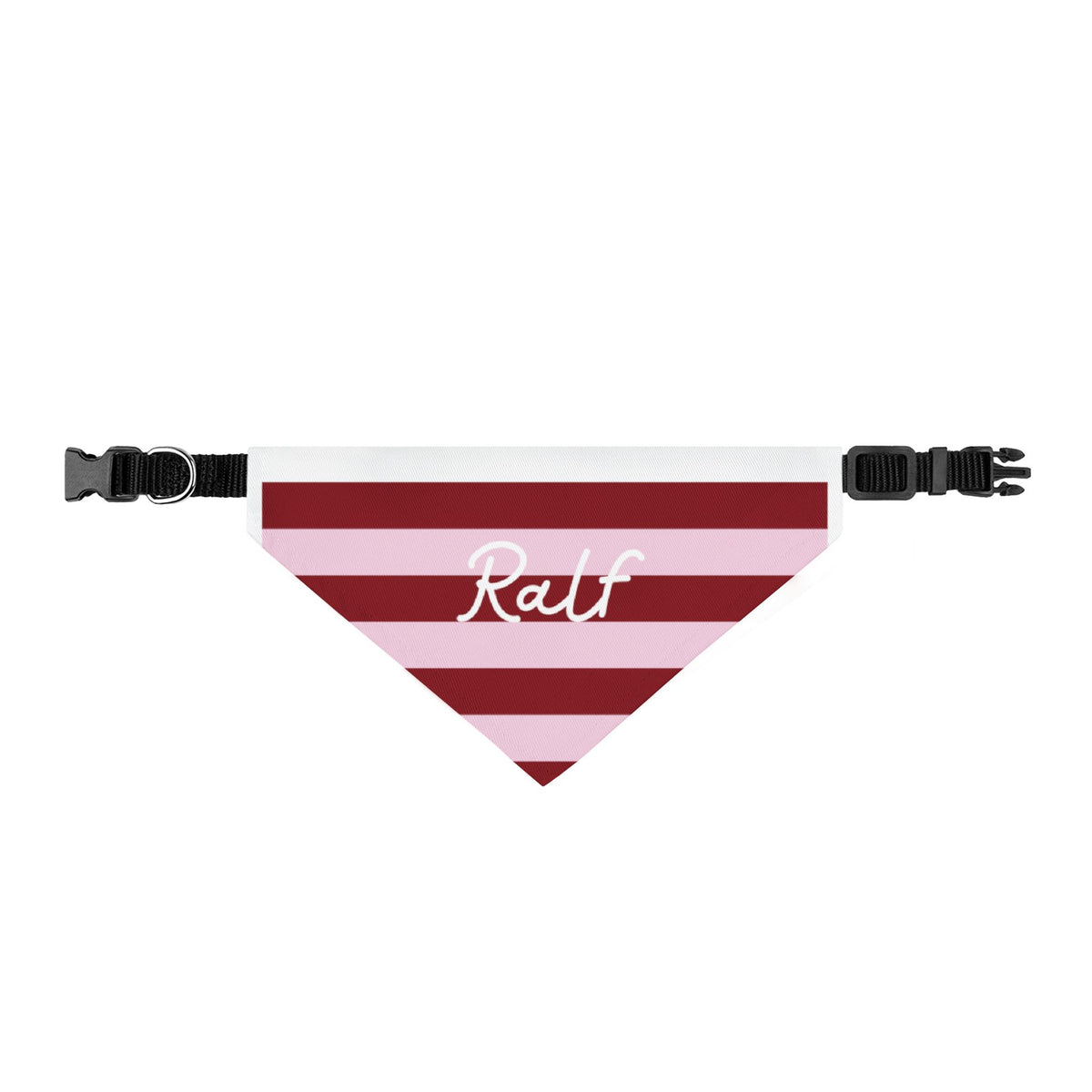 Red Striped Pet Bandana with Custom Text