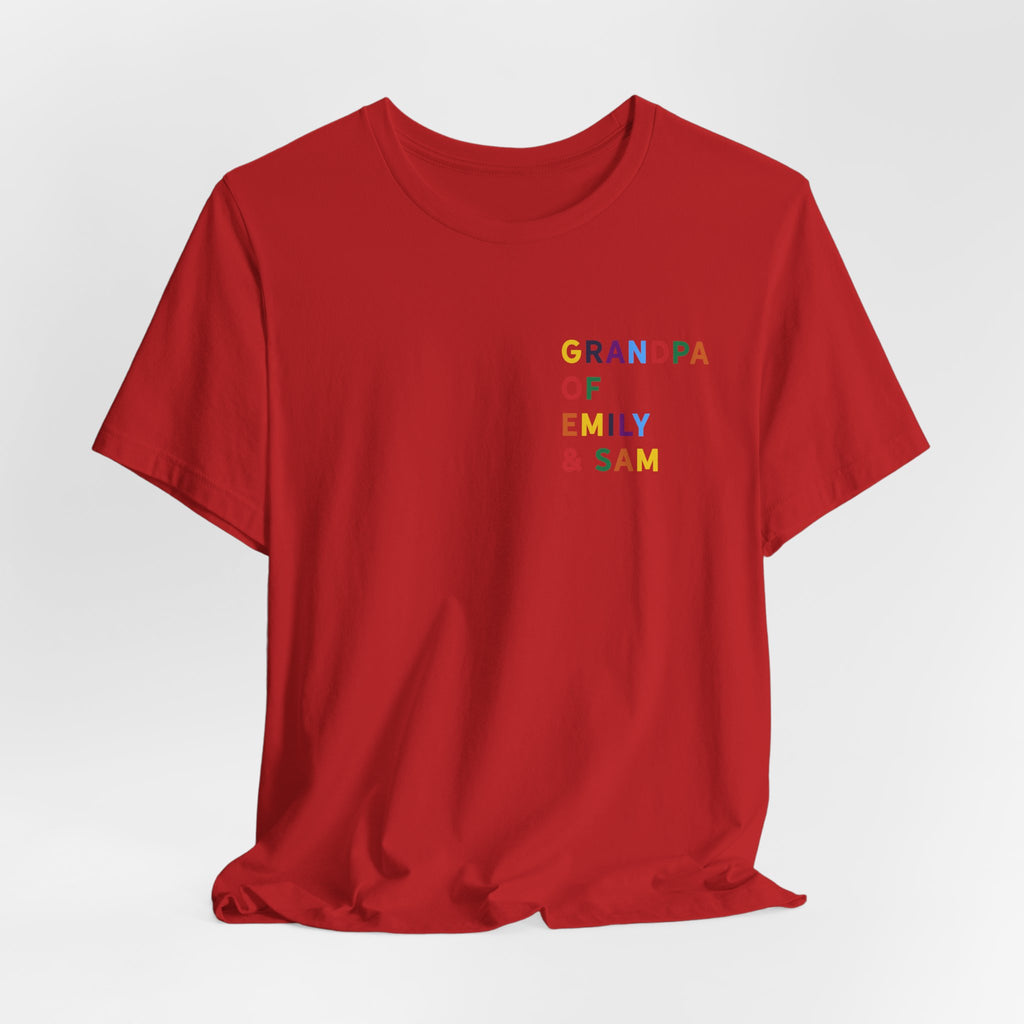 複数色の孫の名前入りおじいちゃんTシャツ
