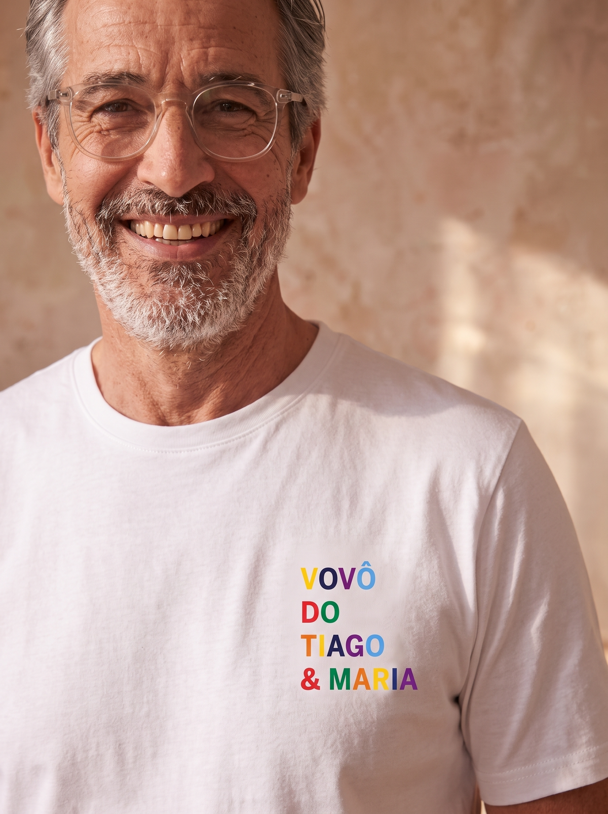 Camiseta Vovô de Nome Multicolorido